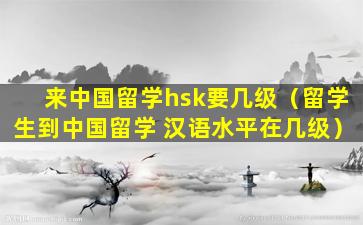 来中国留学hsk要几级（留学生到中国留学 汉语水平在几级）